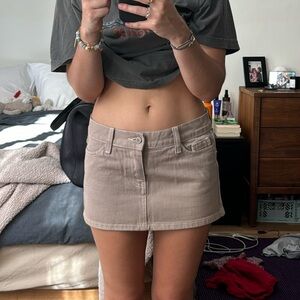 Tan Mini Skirt